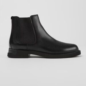 NWOB Camper Iman Black Leather Ankle Boots Size 39